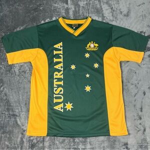 Australia Rugby Football Soccer Men  XL Hoxley National Team Jersey Green Yellow